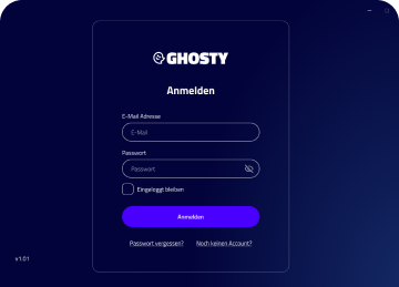 Anmeldeseite einer Anwendung mit Eingabefeldern für E-Mail und Passwort.